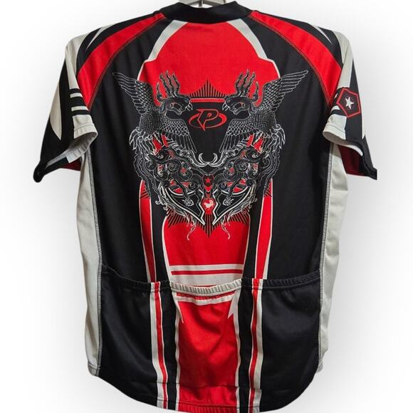 Primal Wear Red Black Cycling Jersey Men's XL Short Sleeve Performance - Picture 2 of 8